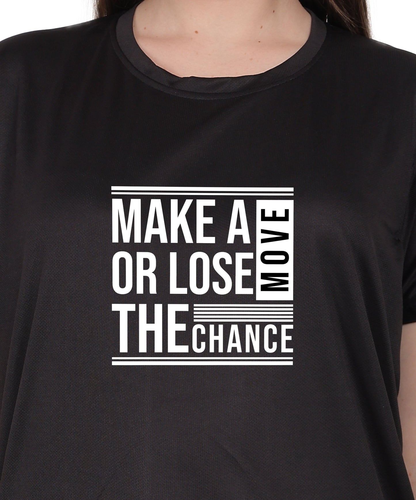 Motivational Graphic T-Shirt, Cotton Blend, Short Sleeve, Regular Fit, Make A Move Design