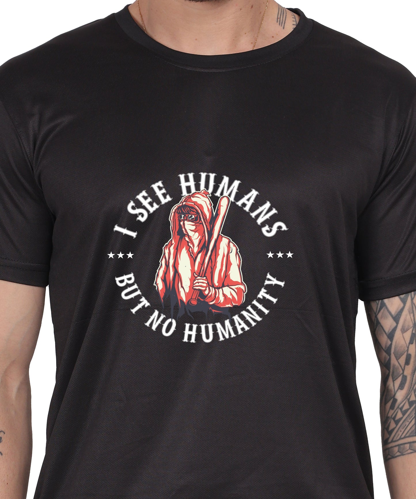 Generic Military Quote Graphic T-Shirt, Black Cotton, Short Sleeve, Crew Neck, Regular Fit