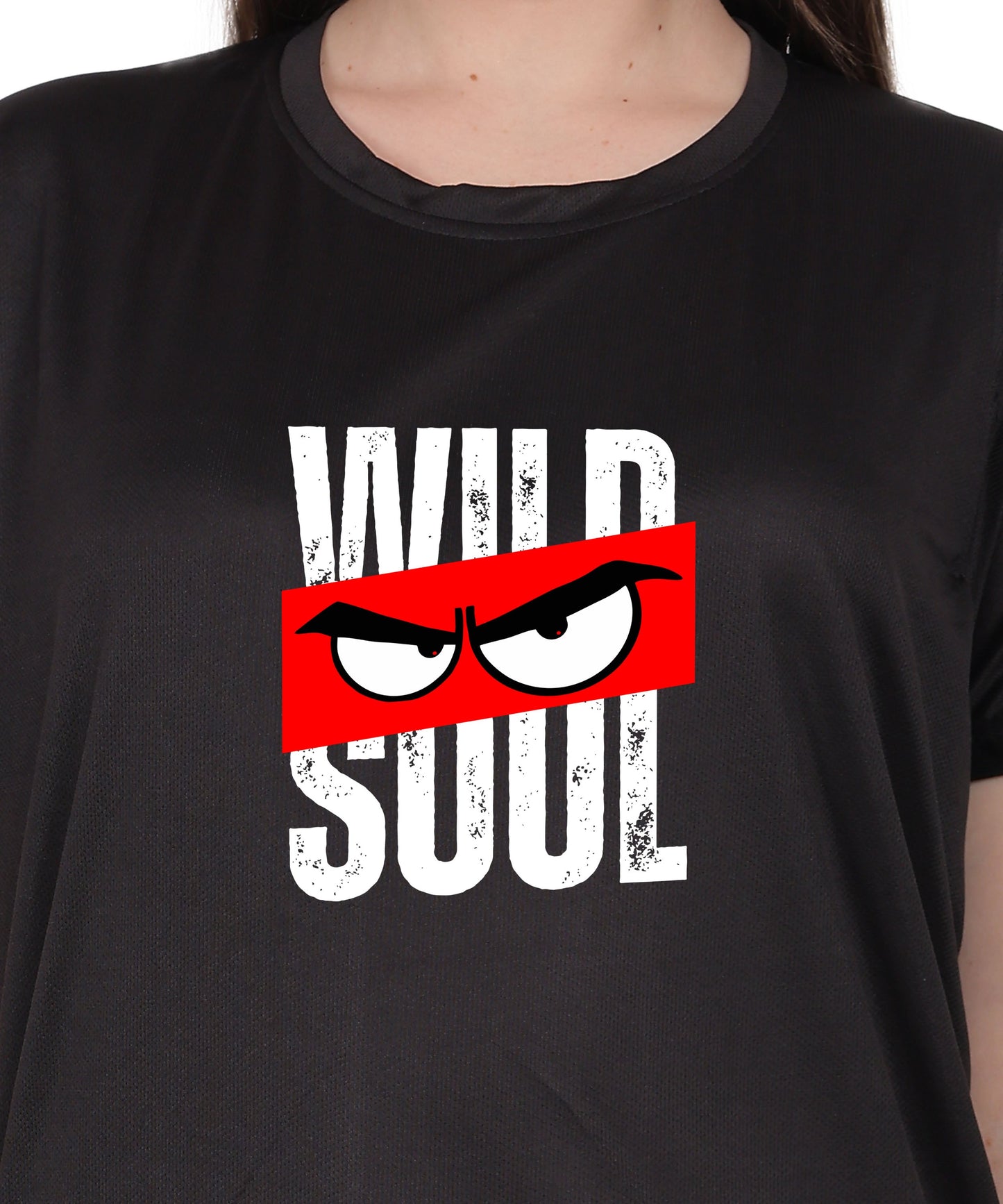 Graphic Print T-Shirt, Cotton, Angry Eyes Design