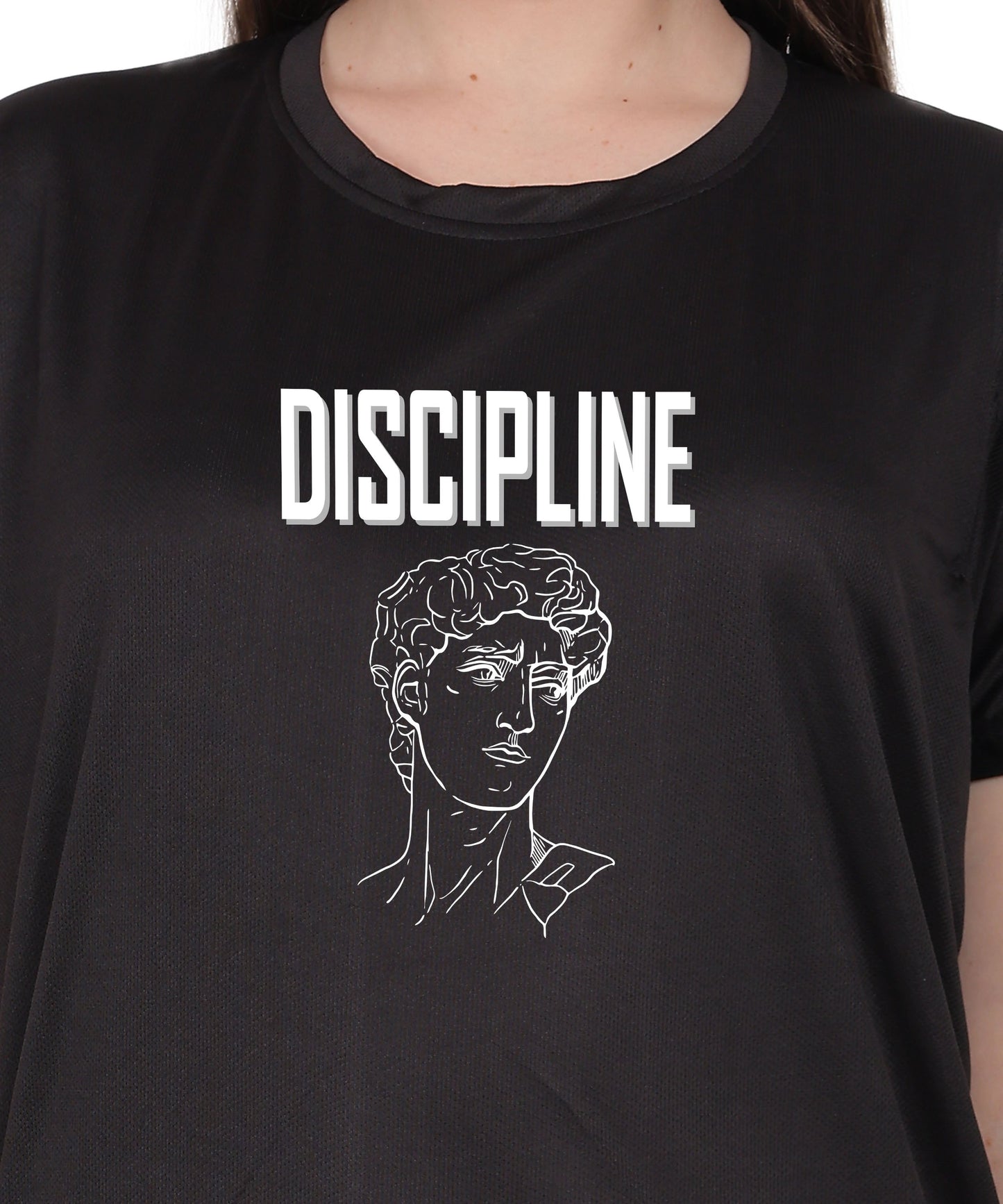 Discipline Graphic Print Cotton T-Shirt, Round Neck, Short Sleeve, Casual Wear