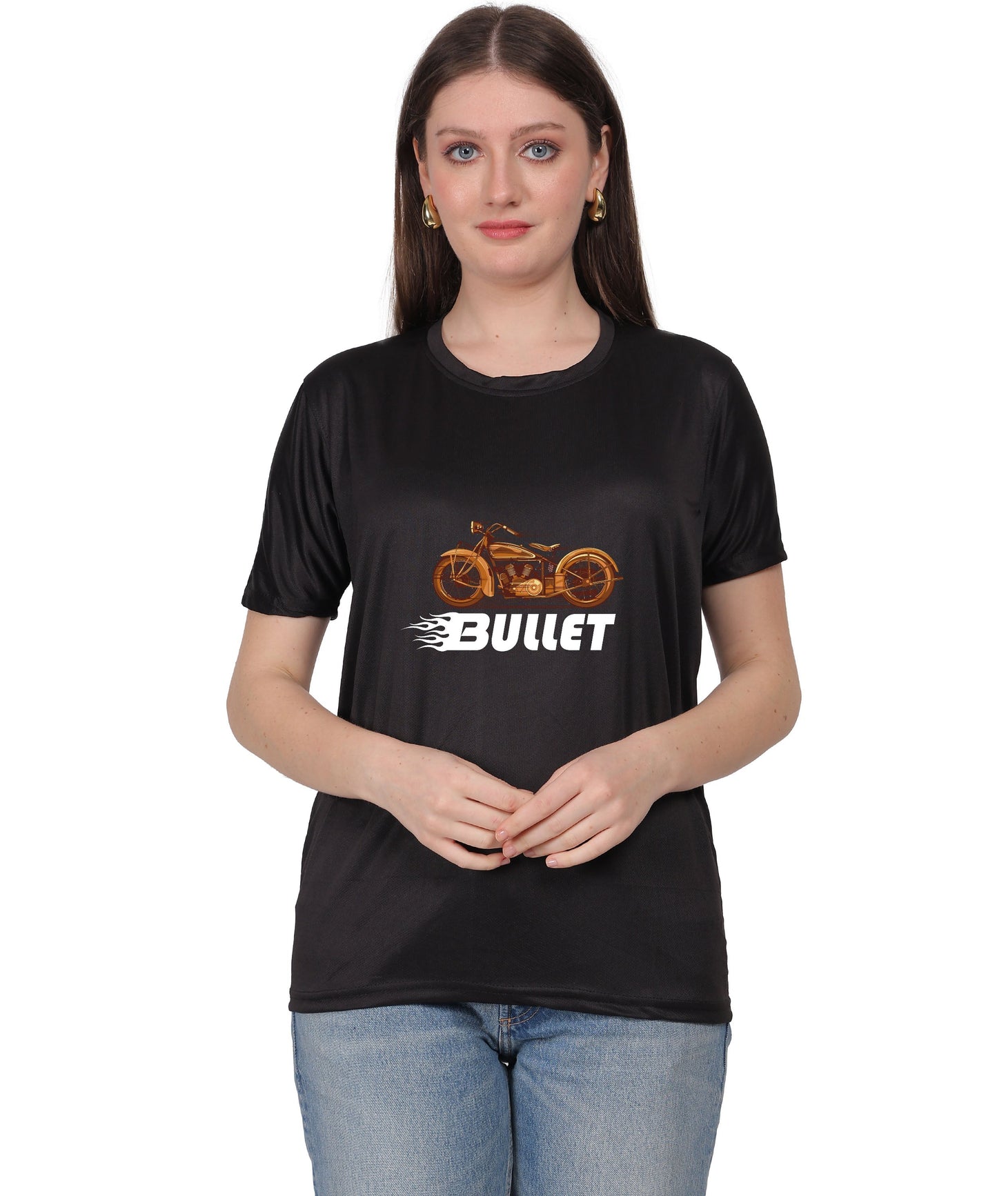 Religious Graphic T-Shirt, Cotton Blend, Short Sleeve Crew Neck, Bullet Design