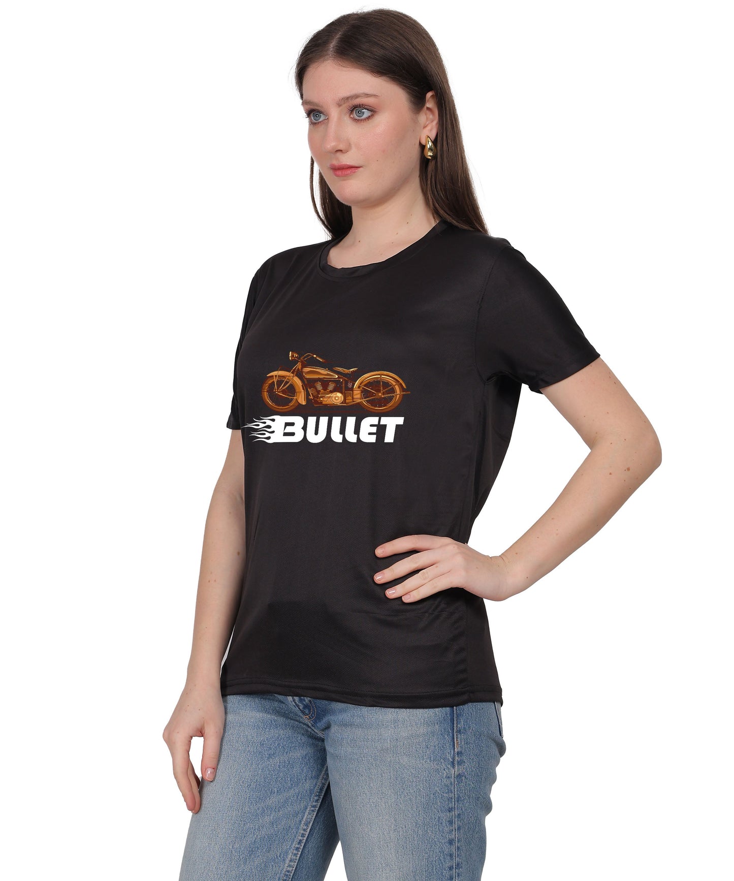 Religious Graphic T-Shirt, Cotton Blend, Short Sleeve Crew Neck, Bullet Design