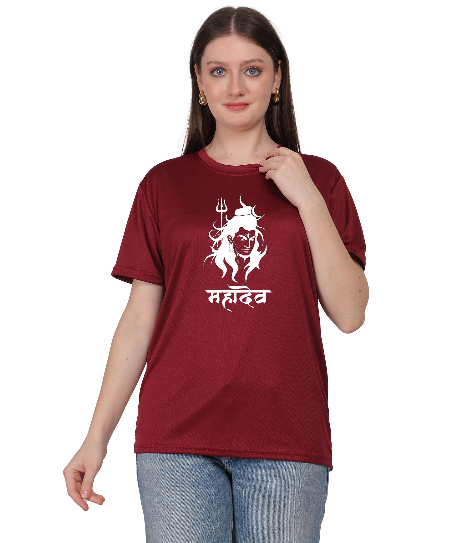 Mahadev Graphic Print Cotton T-Shirt, Round Neck, Short Sleeve