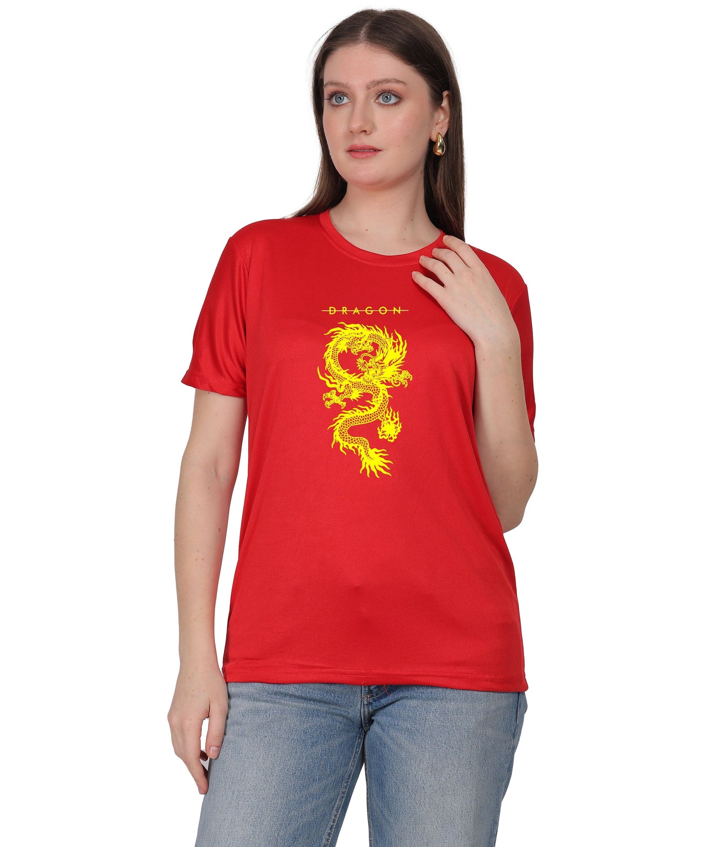Dragon Graphic Print Cotton T-Shirt, Short Sleeve, Crew Neck, Casual Wear