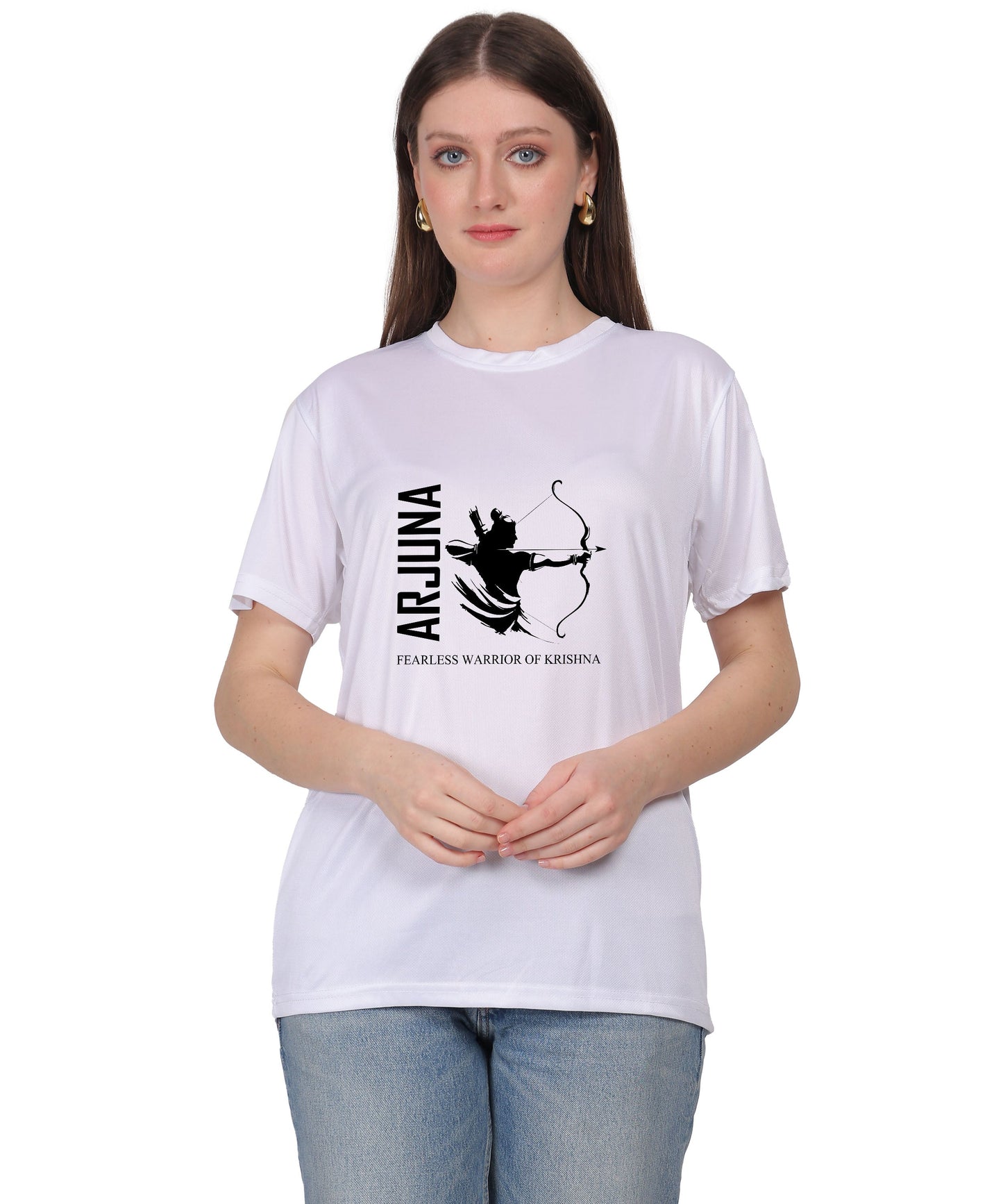 Arjuna Warrior of Krishna Graphic T-Shirt, Cotton, Short Sleeve, Round Neck